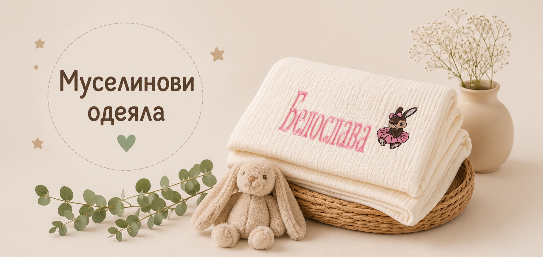 Персонализирани муселинови одеяла